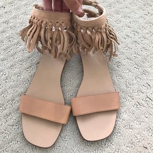 EUC - Splendid Boho Fringe Leather/Suede Sandals 7